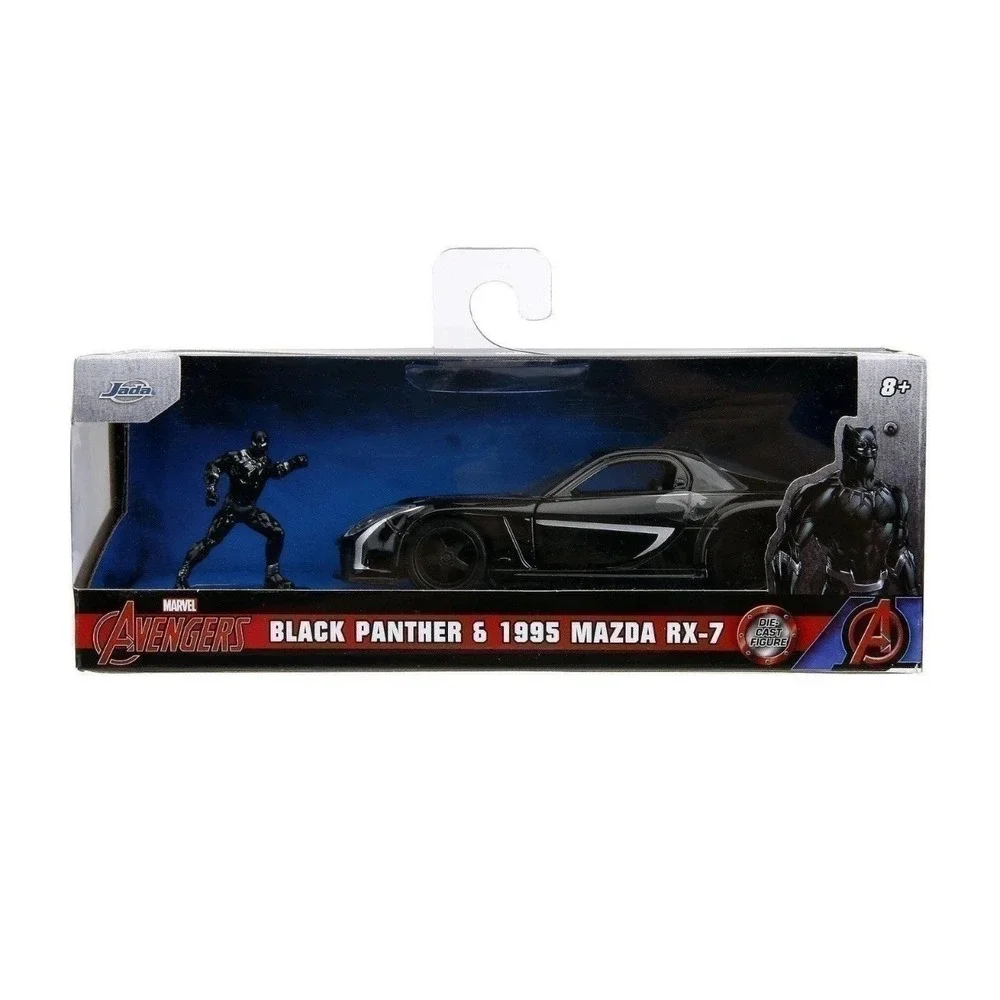 Marvel Avengers 1995 Mazda RX-7 with Black Panther Jada 33078 Diecast 1:32 New!